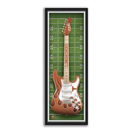Sporticulture - Texas Longhorns 14" x 37" Electric Guitar Framed Art Print - Orange