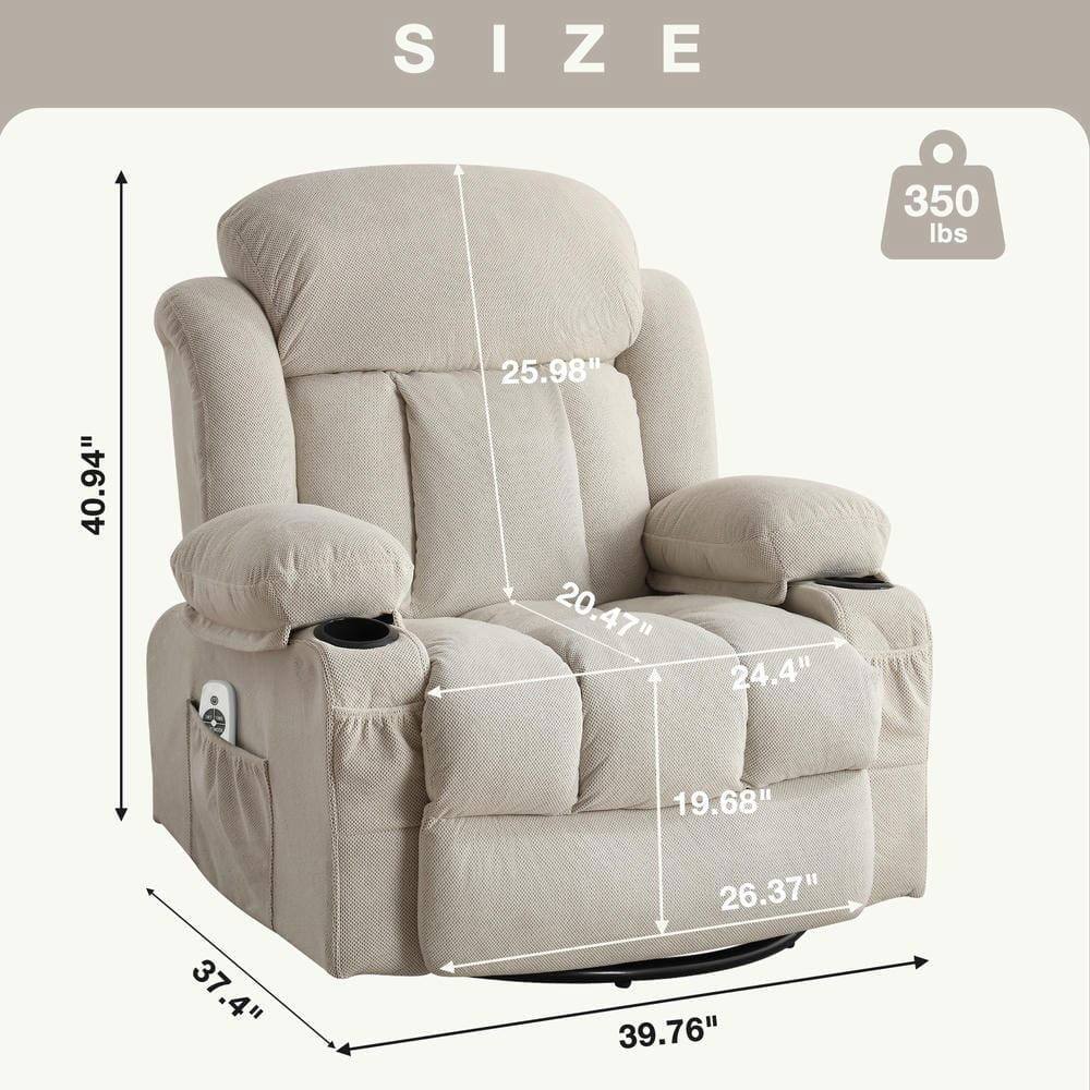 Sure, here is the corrected and grouped text from the image:

**SIZE**

- **Weight Capacity:** 350 lbs
- **Dimensions:**
  - Height: 40.94"
  - Width: 39.76"
  - Depth: 37.4"
  - Seat Height: 19.68"
  - Seat Depth: 26.37"
  - Arm Height: 24.4"
  - Arm Width: 20.47"
  - Back Height: 25.98"