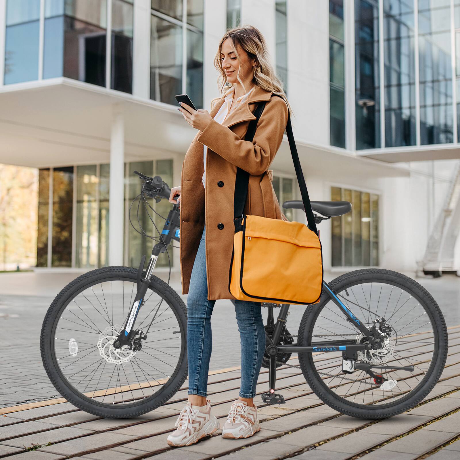 Alt View 4. Winado - 24 Inch Mountain Bike, 7/21-Speed Adult Bicycle,High Carbon Steel Frame Black - Black.