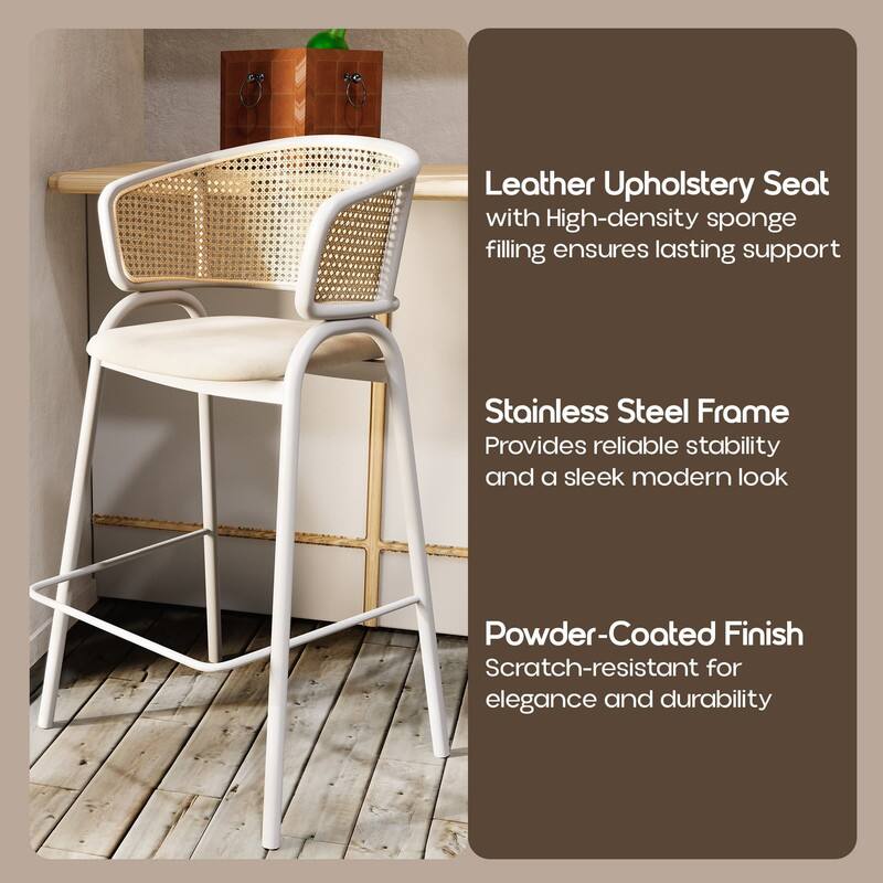 Leather Upholstery Seat with High-density sponge filling ensures lasting support

Stainless Steel Frame Provides reliable stability and a sleek modern look

Powder-Coated Finish Scratch-resistant for elegance and durability