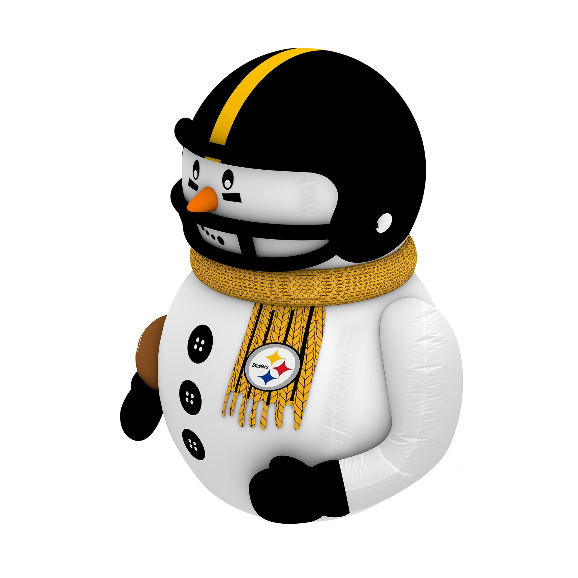 Alt View 1. Sporticulture - Pittsburgh Steelers 7' Inflatable Snowman Player - Black.