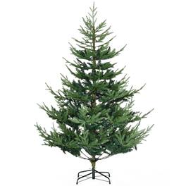 Homcom - Artificial Christmas Tree, Nordic Pine Hinged, 795 Realistic Branches, Wide Steel Base, Auto Open - Green