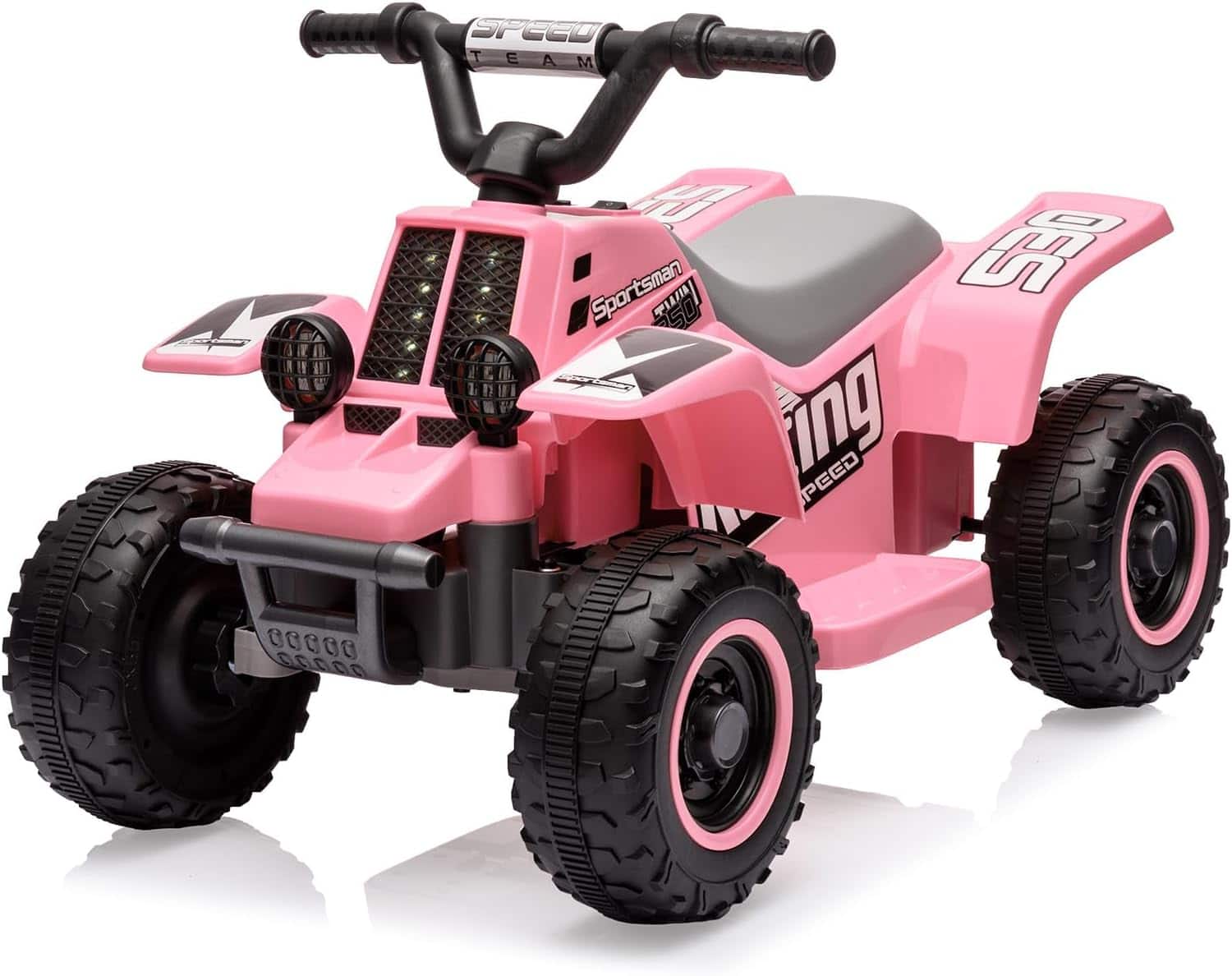 Homhougo - 6V Kids Electric ATV Ride On Toy with LED Headlights & Music for Ages - Pink