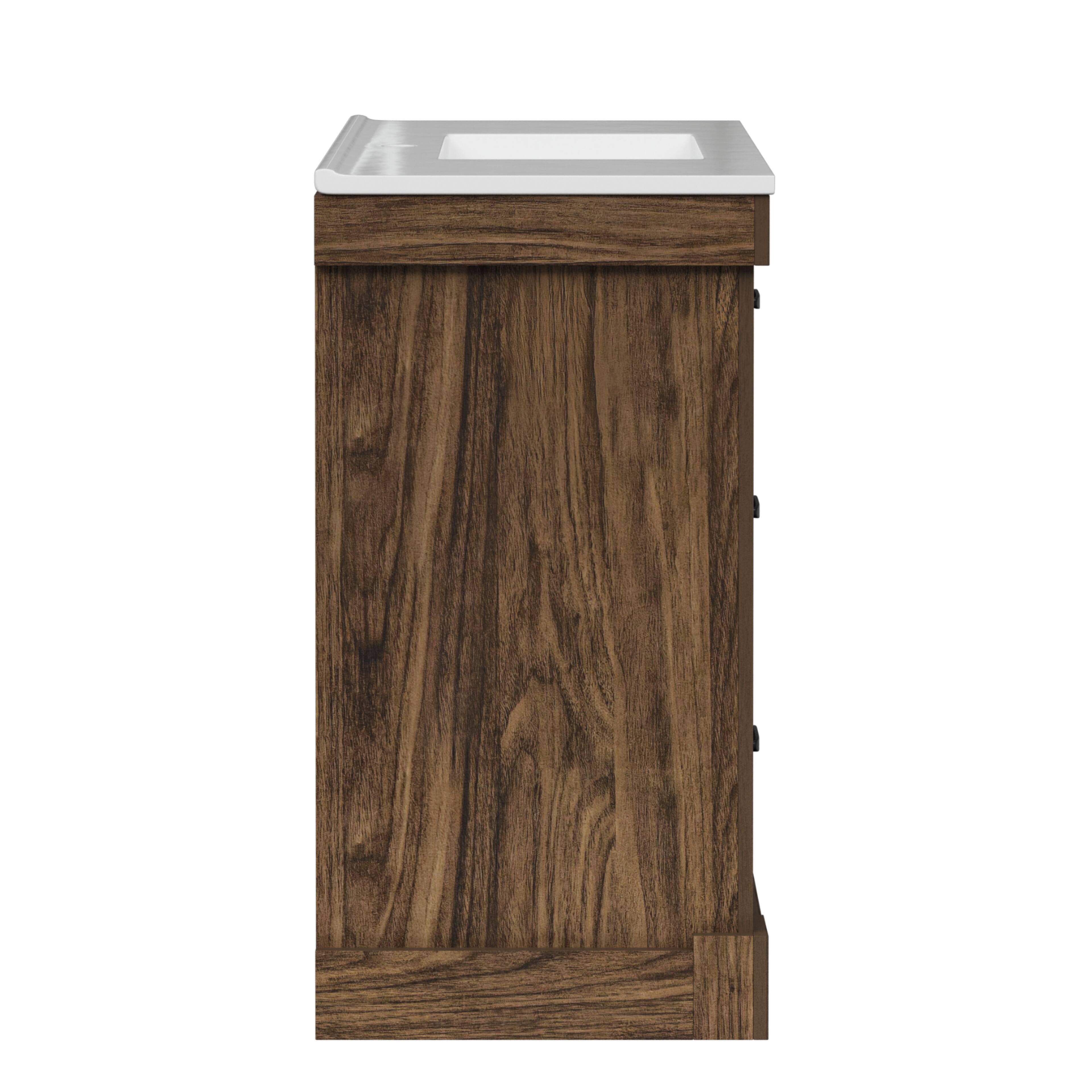 Alt View 3. Teamson Home - Teamson Home Donovan 36" Single Bathroom Vanity with Two Drawers, Walnut - Brown.