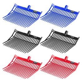 VEVOR - 6PCS Manure Fork Replacement Head, 18 Angled Tines Horse Manure Fork Head, Durable Plastic Pitchfork Heads - Black;Red;Blue