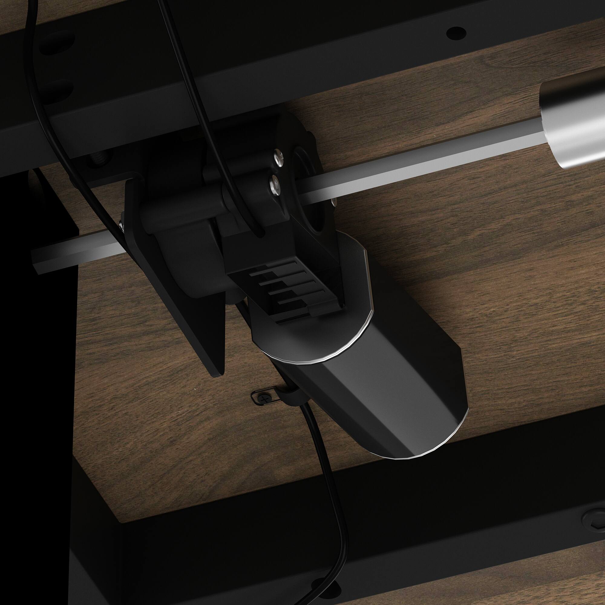 Alt View 8. Famapy - Electric Standing Desk with Bookshelf, 63" Height Adjustable Home Office Desk with 3 Memory Presets. - Medium Walnut.
