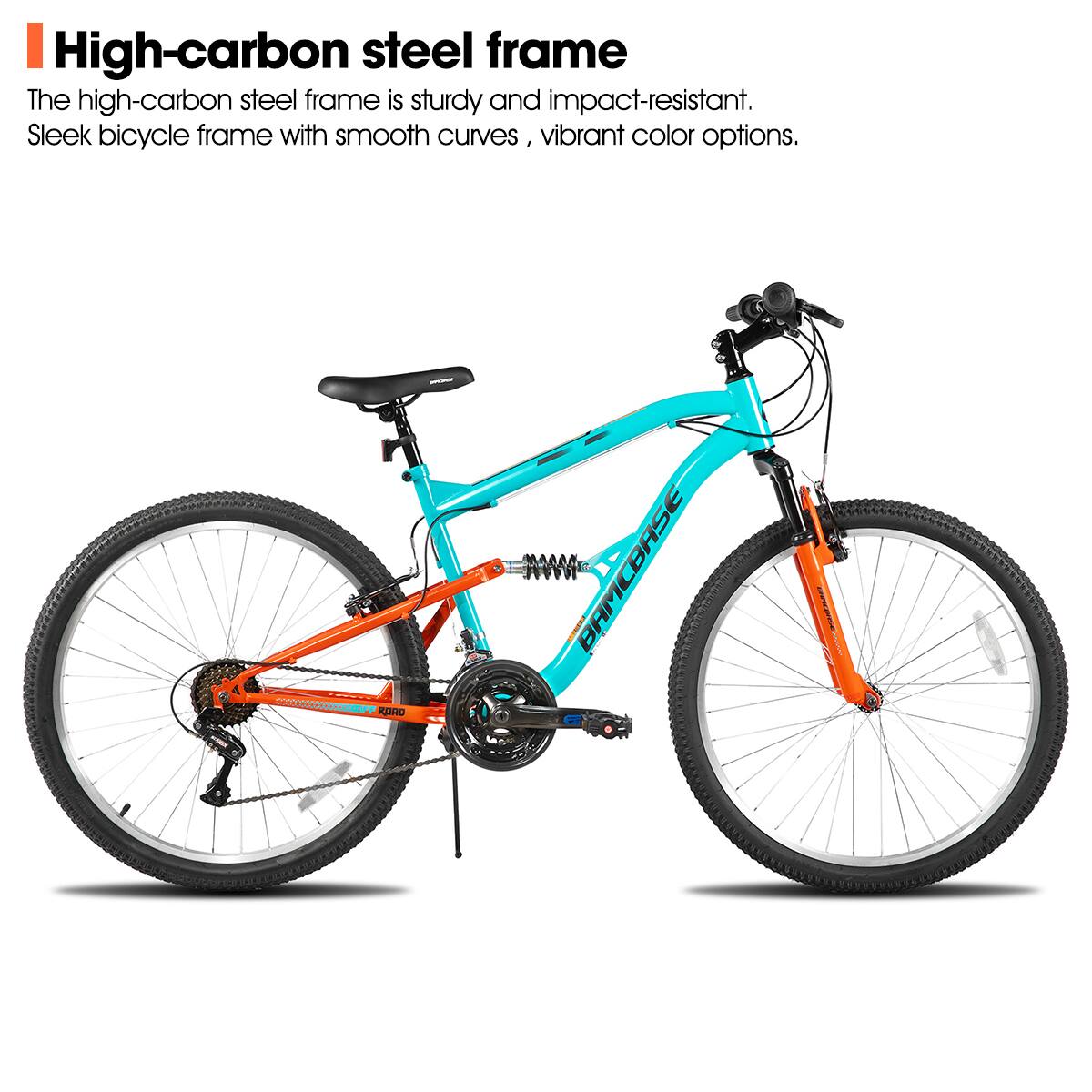 High-carbon steel frame

The high-carbon steel frame is sturdy and impact-resistant. Sleek bicycle frame with smooth curves, vibrant color options.