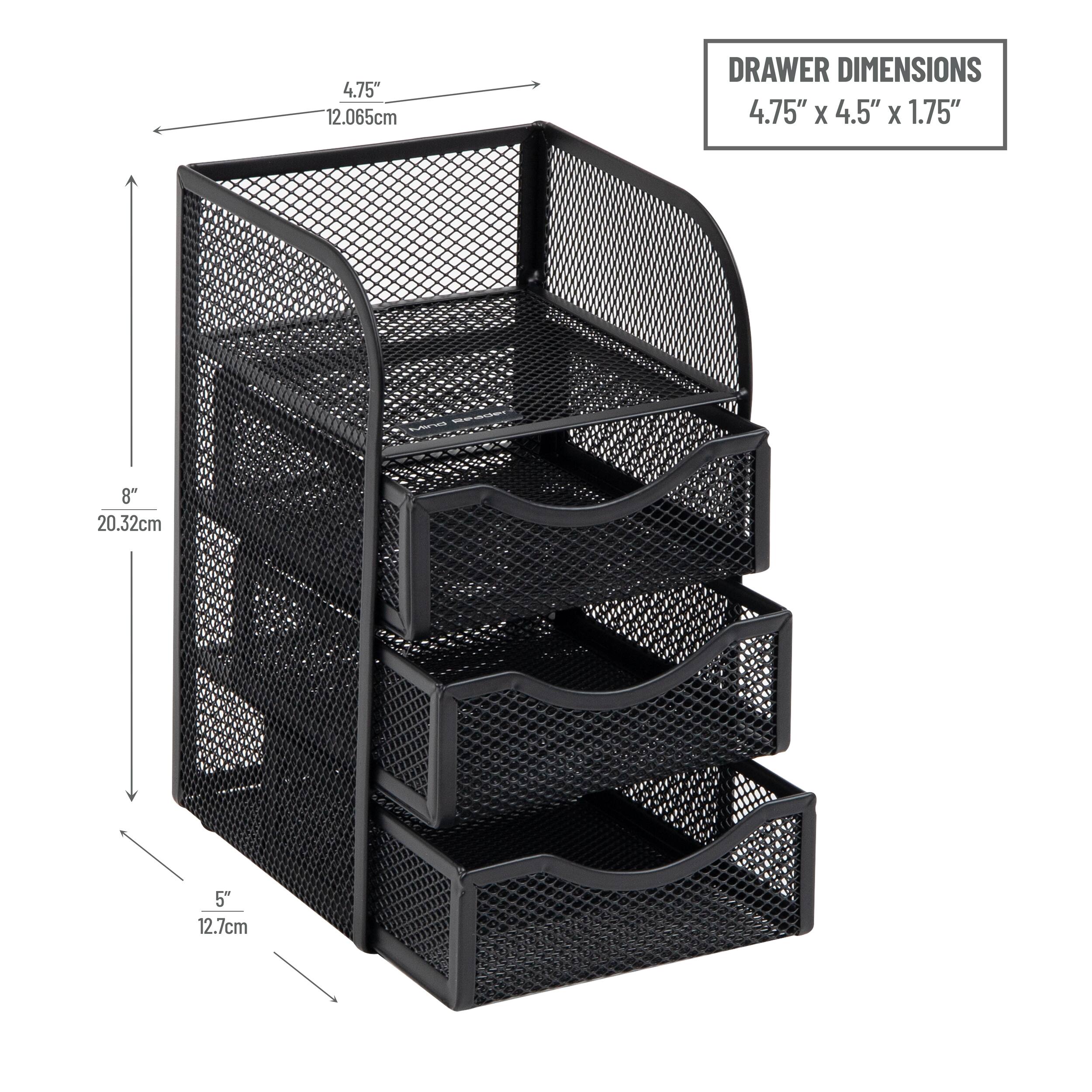 Alt View 12. Mind Reader - Desktop Accessory Storage, Paper Binder Clip Basket, Workspace, Office, Metal Mesh, 4.75"L x 5"W x 8"H - Black.