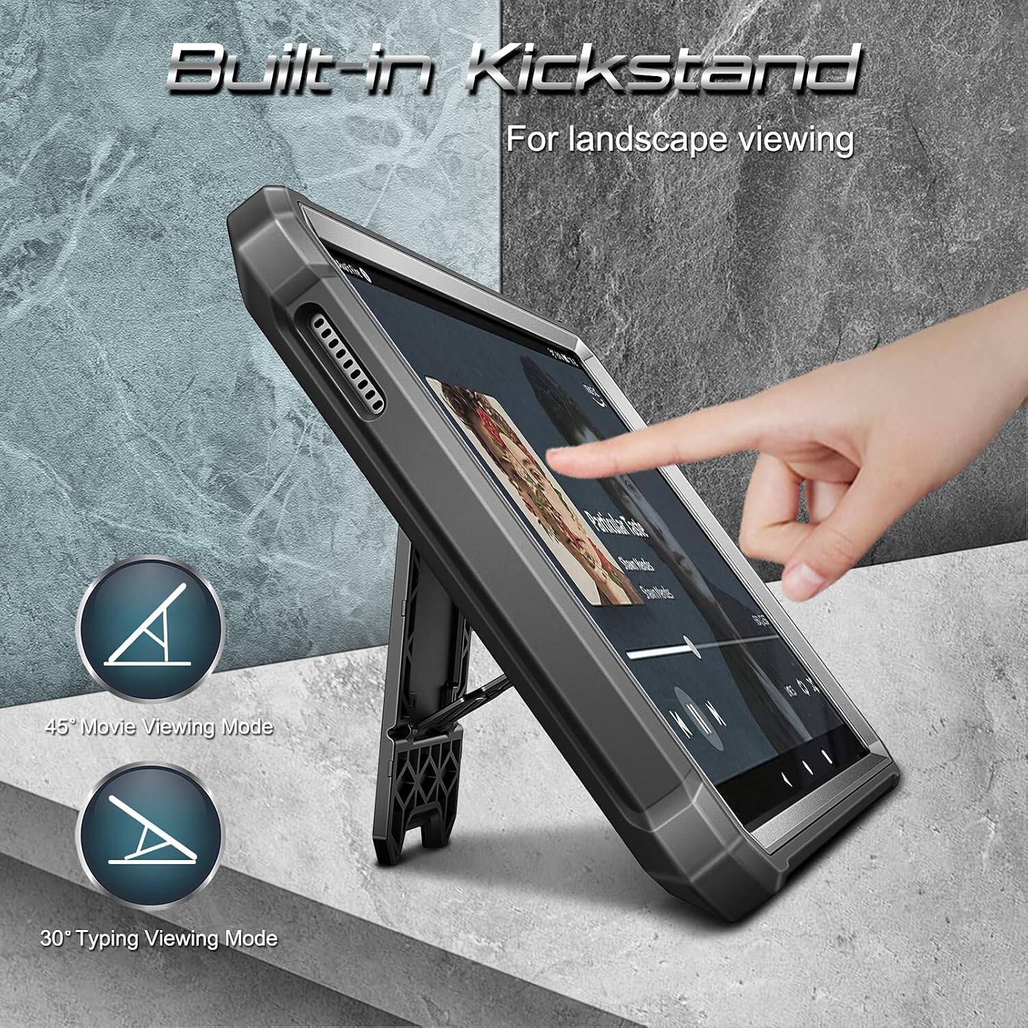 Built-in Kickstand For landscape viewing

A 45° Movie Viewing Mode

30° Typing Viewing Mode