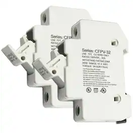 HQRP - 2-Pack 1000 V DC PV DIN Rail Fuse Holder 32 A 20 kA gPV 10 x 38 mm