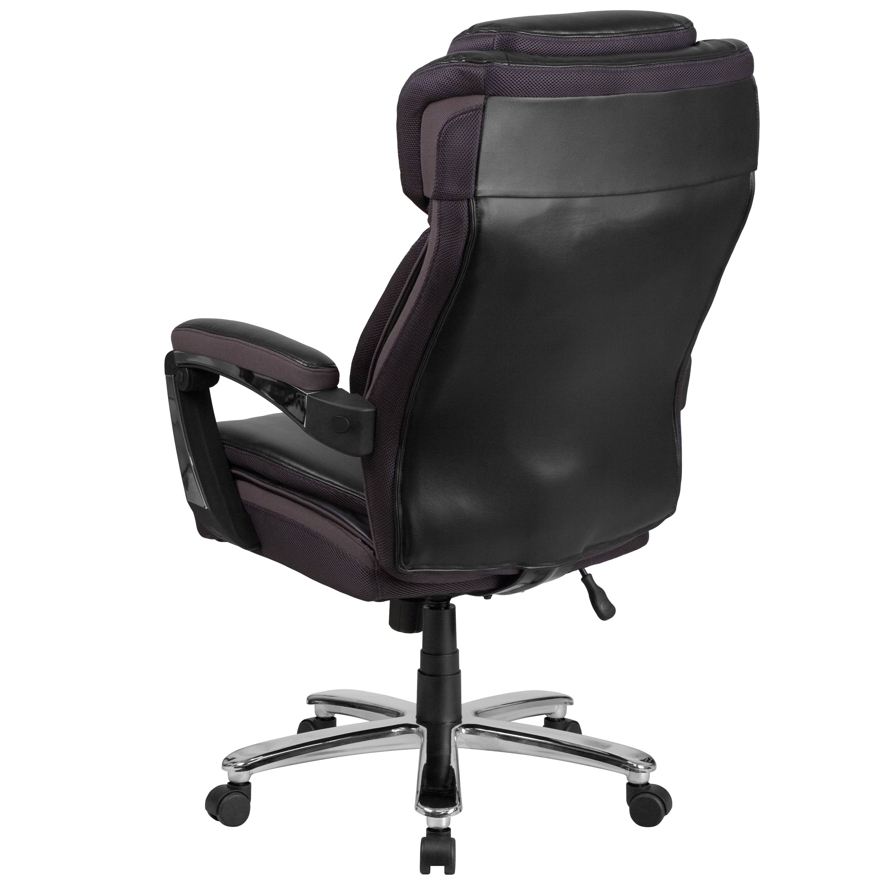 Alt View 5. Emma + Oliver - 500 lb. Big & Tall Height Adjustable Headrest Swivel Ergonomic Office Chair - Black.