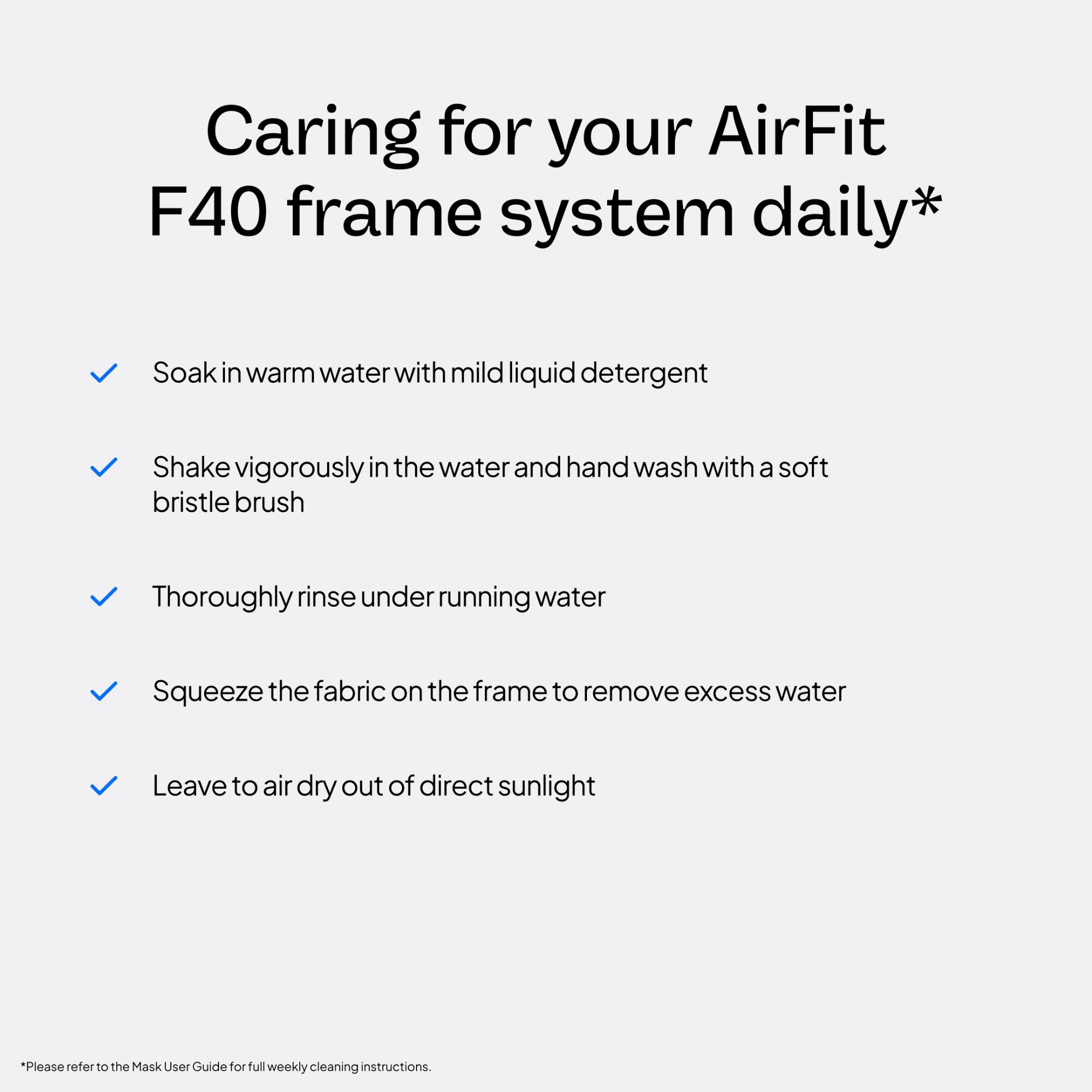 Resmed AirFit F40 Frame System Replacement Without Headgear, Small Wide ...
