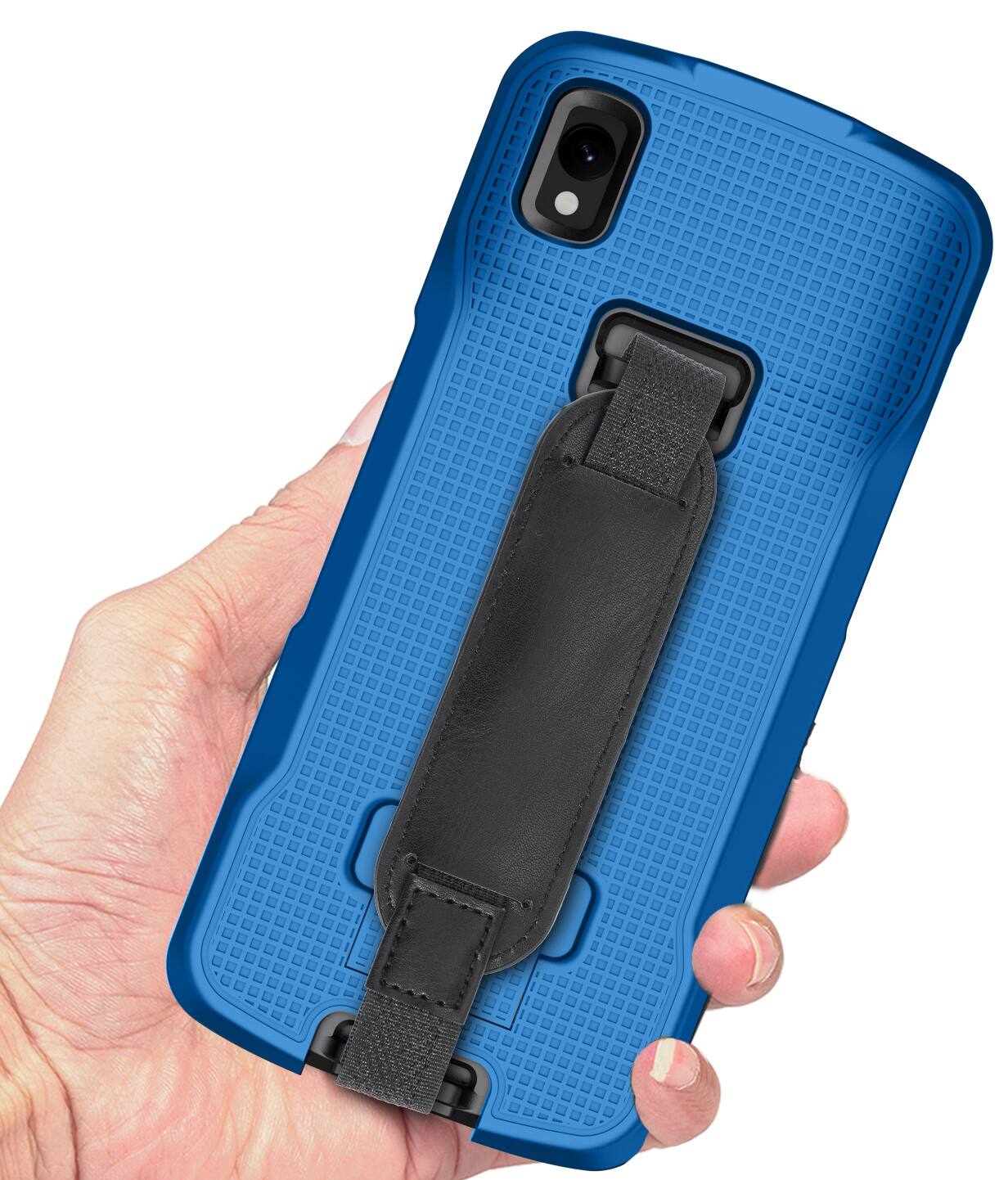 Alt View 8. Nakedcellphone - Case and Hand Strap Combo for Zebra TC22 TC27 Mobile Computer Scanner - Blue.