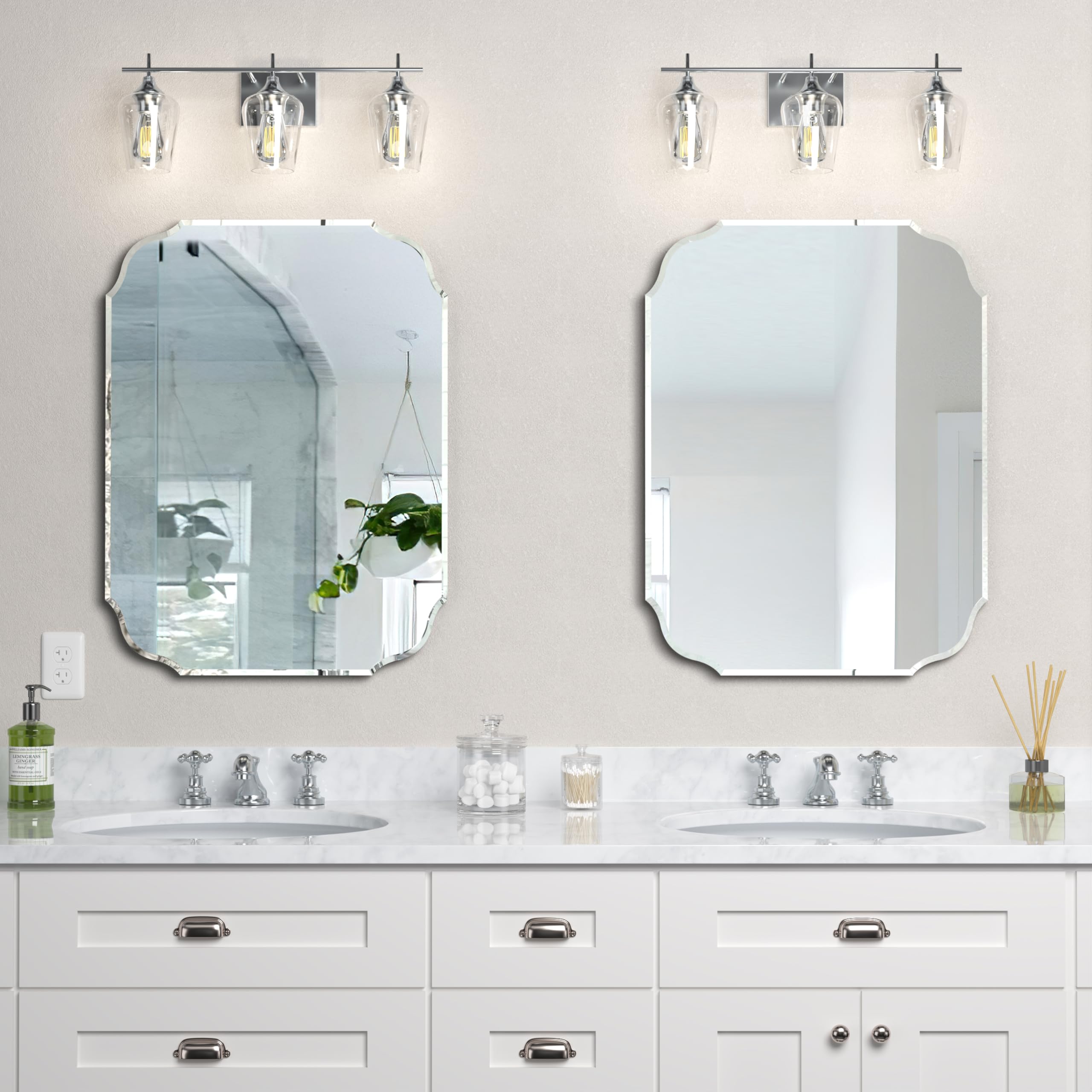 Cedar Assembly Wall Mirror beveled Edge Frameless Mirror For Bathroom ...