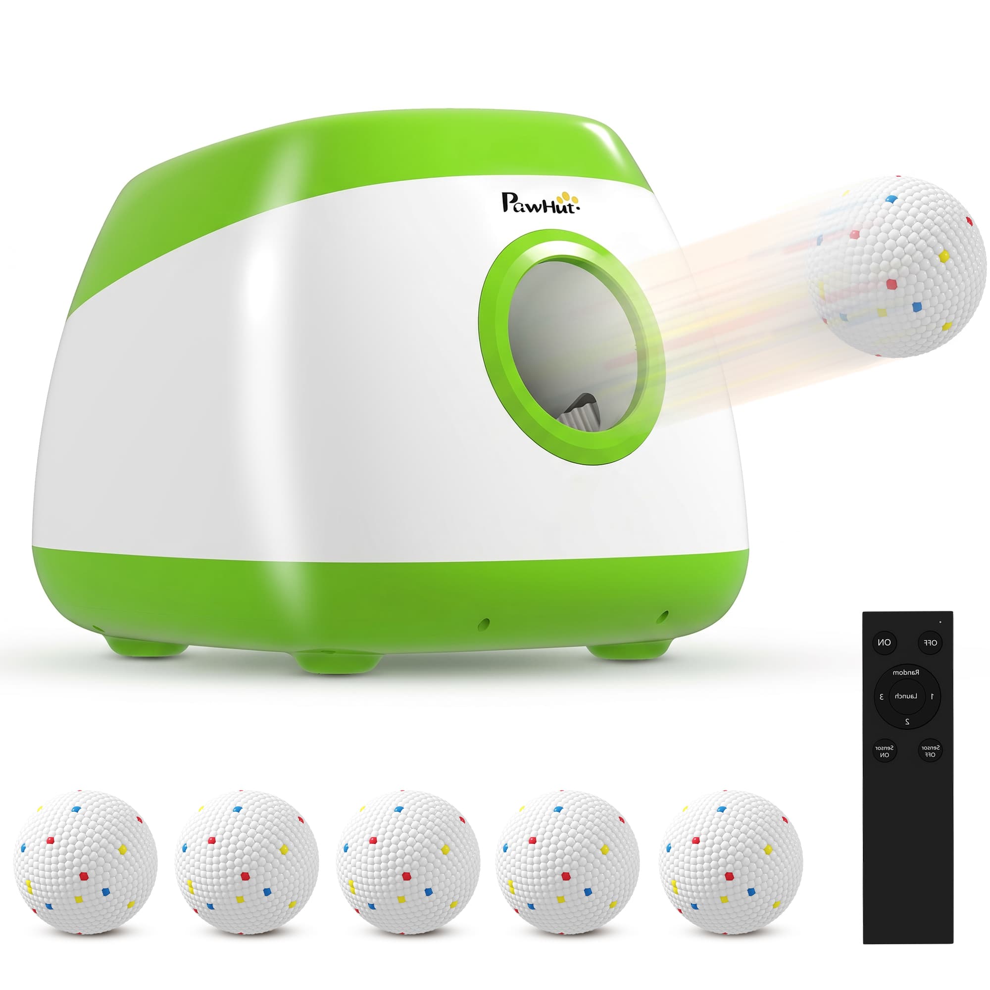 Pawhut - Dog Ball Launcher with 26-80 FT Distance - Green