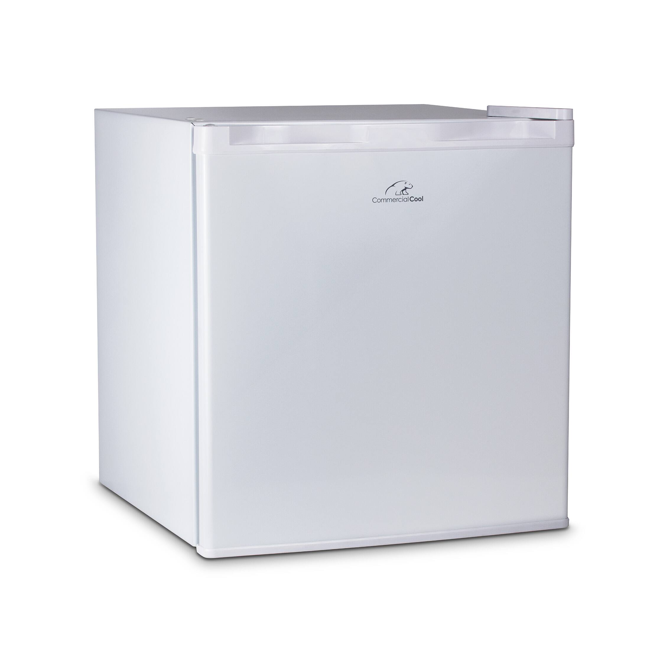 Front. Commercial Cool - 1.6 Cu. Ft. Compact Refrigerator, Single Door Mini Fridge with Chiller Compartment, Personal Fridge for Home or Dorm - White.