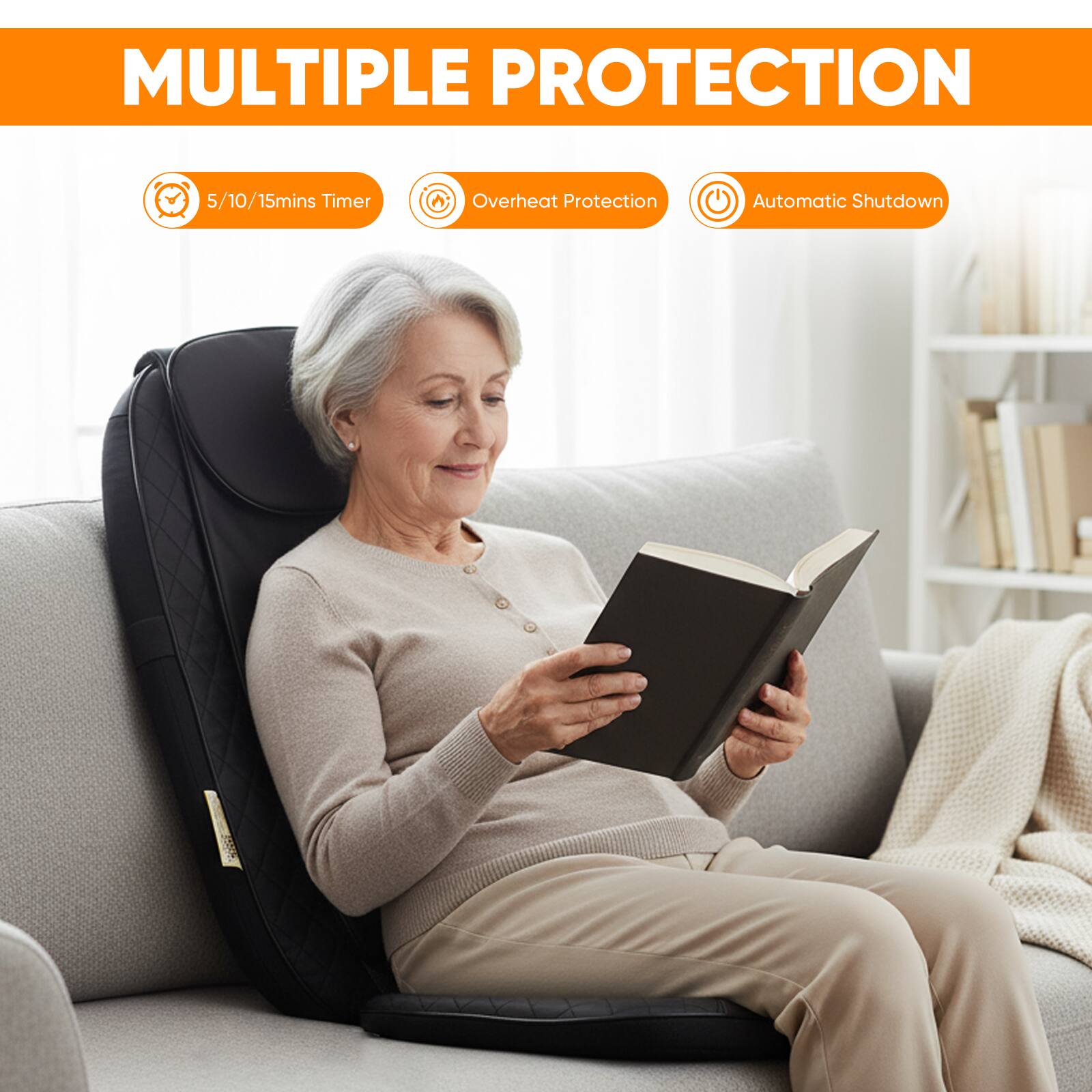 MULTIPLE PROTECTION

- 5/10/15mins Timer
- Overheat Protection
- Automatic Shutdown