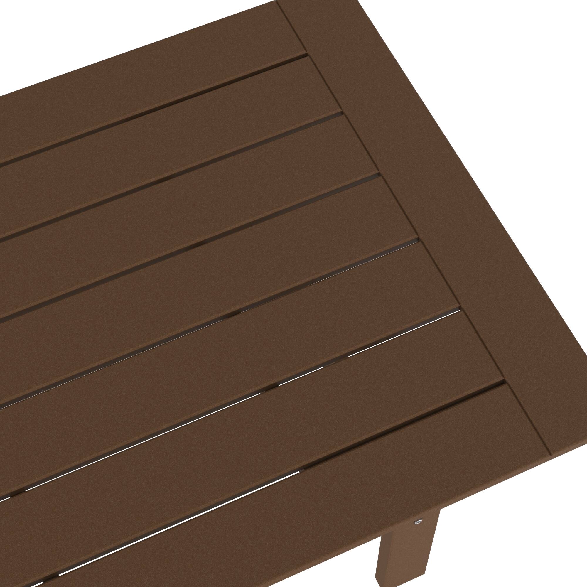 Alt View 6. Famapy - HDPE Outdoor Dining Table with Umbrella Hole & Cap-Solid Panel Patio Table for 8 People Weatherproof & Low Maintenance - Dark Brown.