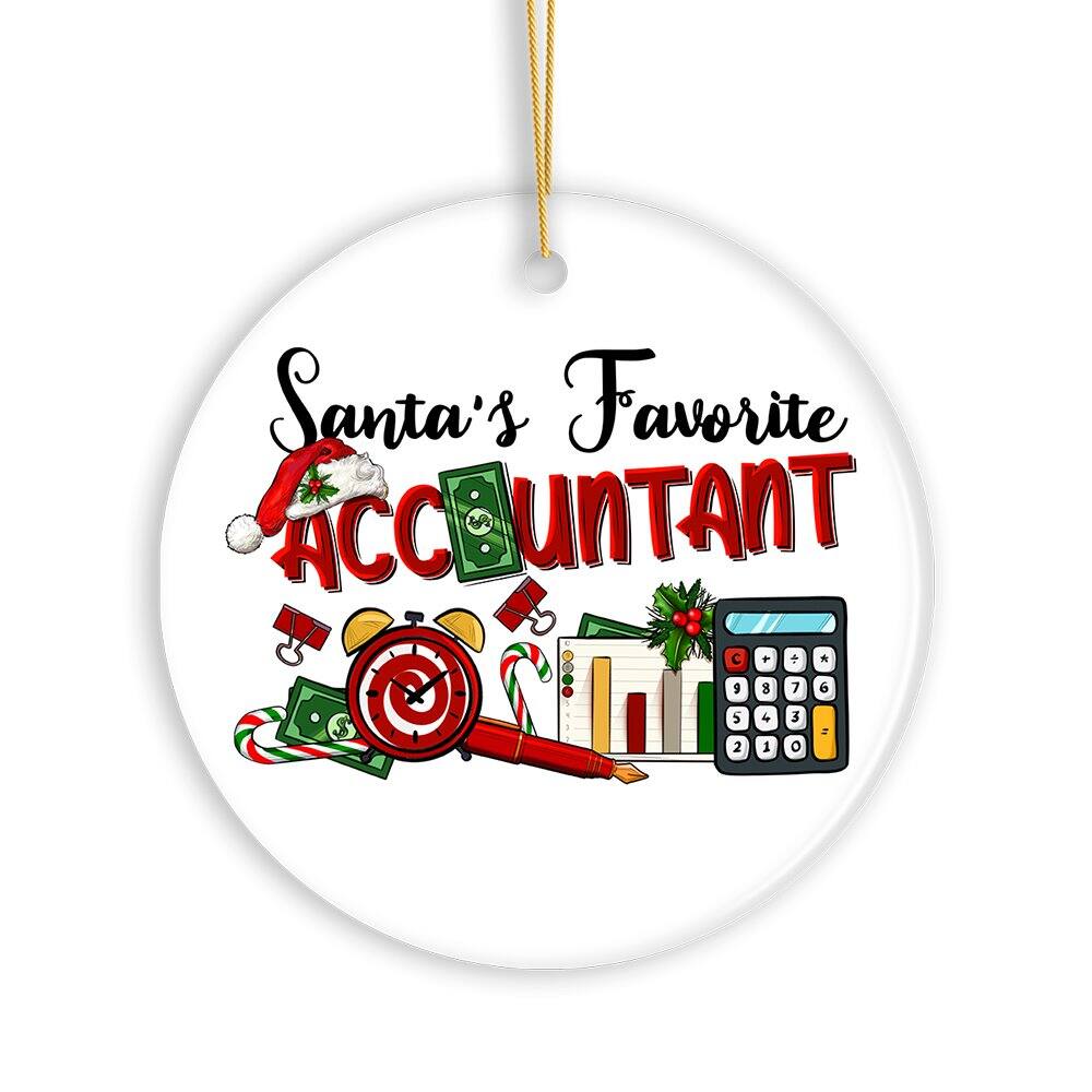 OrnamentallyYou - Santas Favorite Accountant Christmas Ornament Tax Bookkeeper and CPA Gift - Multi-colored