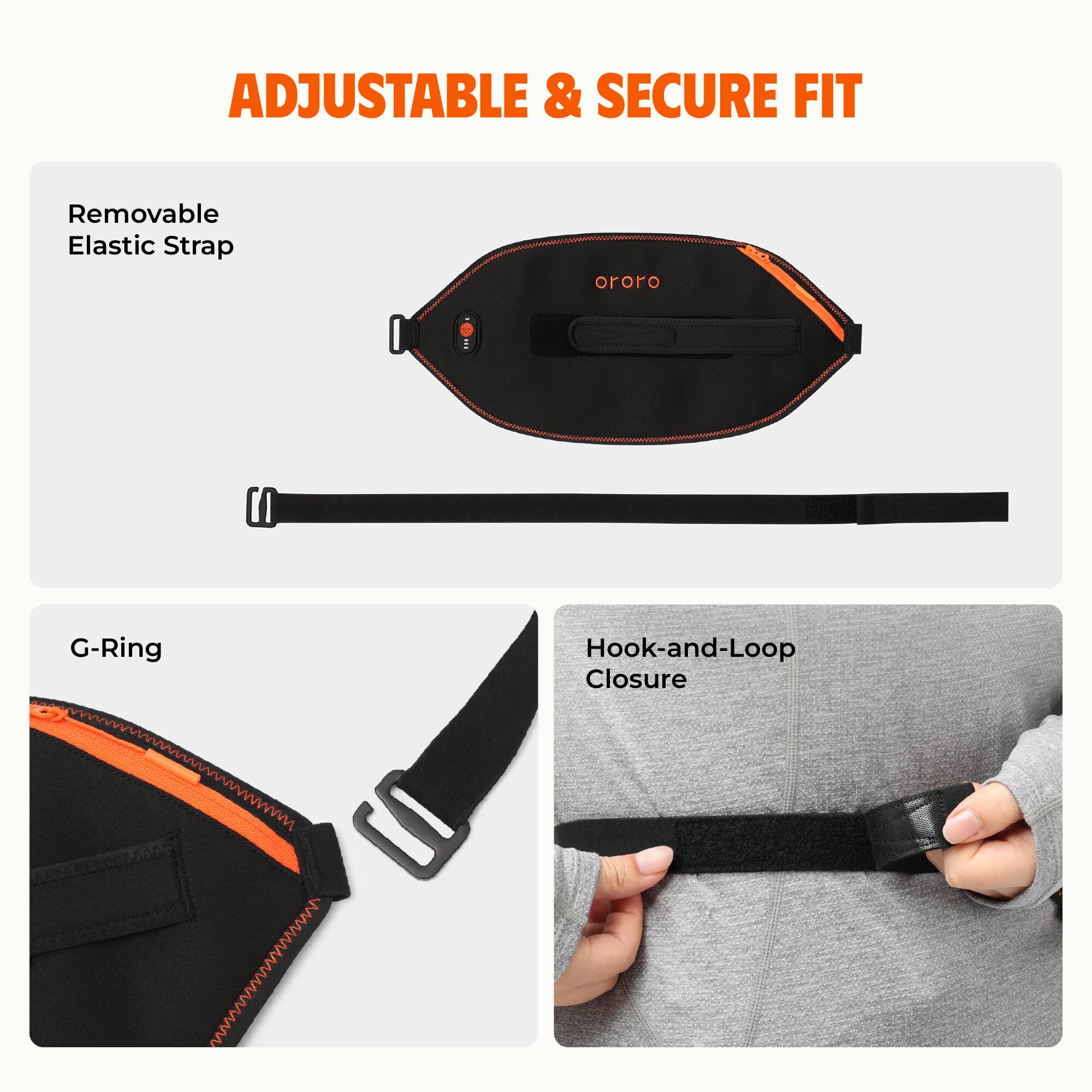ADJUSTABLE & SECURE FIT

- Removable Elastic Strap
- G-Ring
- Hook-and-Loop Closure