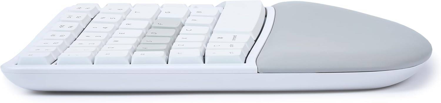 Left. KINESIS - mWave Mechanical Ergonomic Keyboard for Mac with Tactile Switches - White.