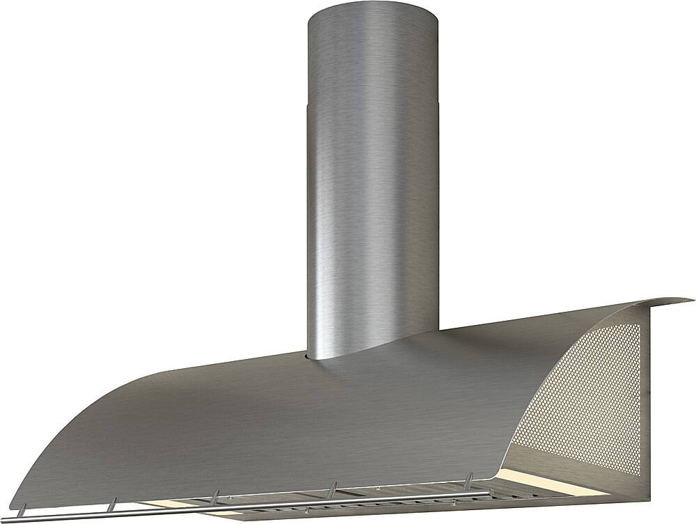 Angle View: Zephyr - Okeanito 48 in. Range Hood Shell with light in Stainless Steel - Stainless steel