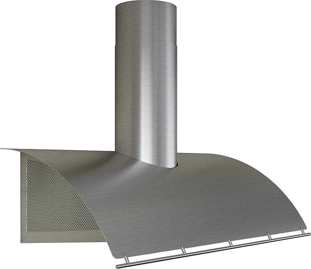 Left View: Zephyr - Okeanito 48 in. Range Hood Shell with light in Stainless Steel - Stainless steel