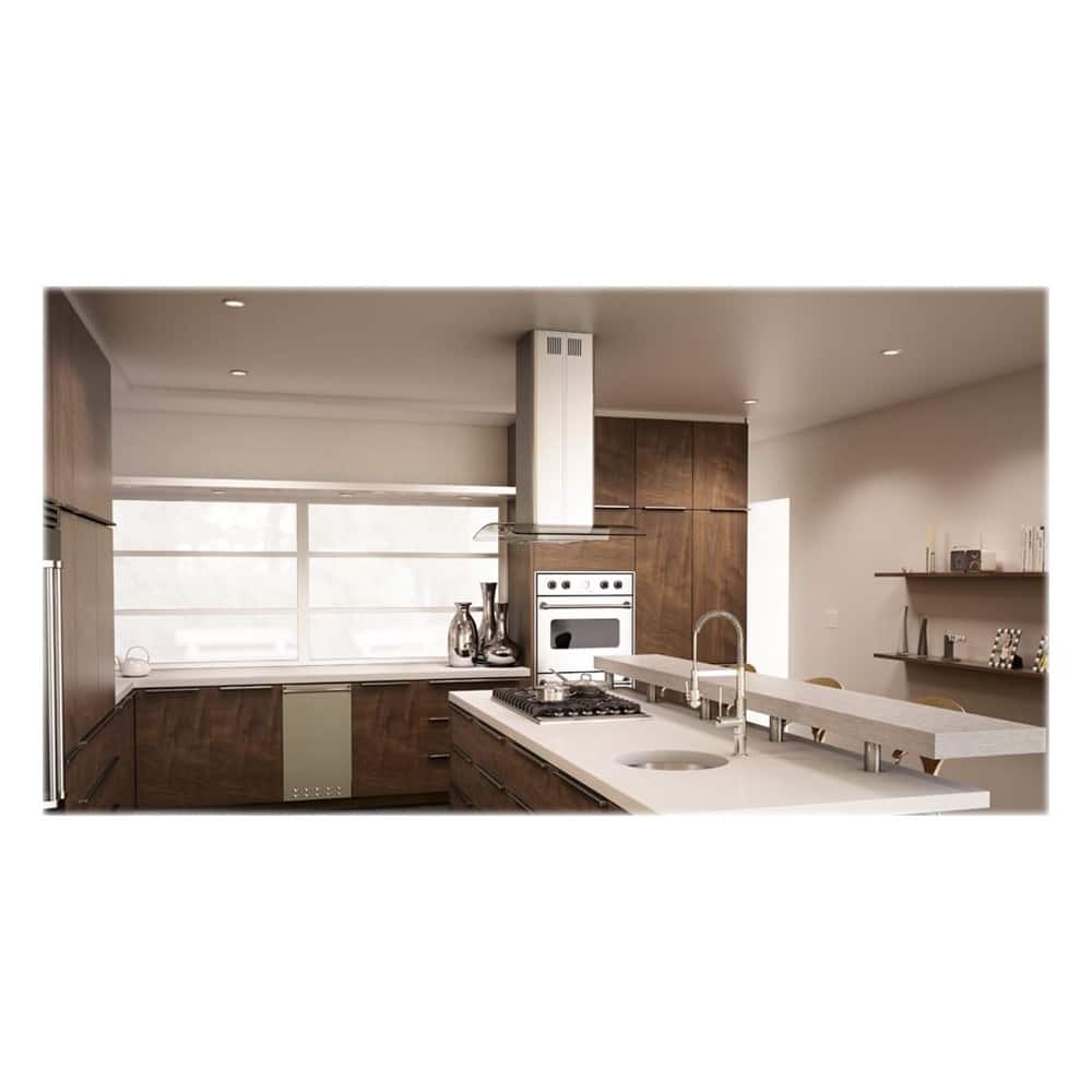 Best Buy Zephyr Island Range Hood Stainless steel and glass ZMLM90BG