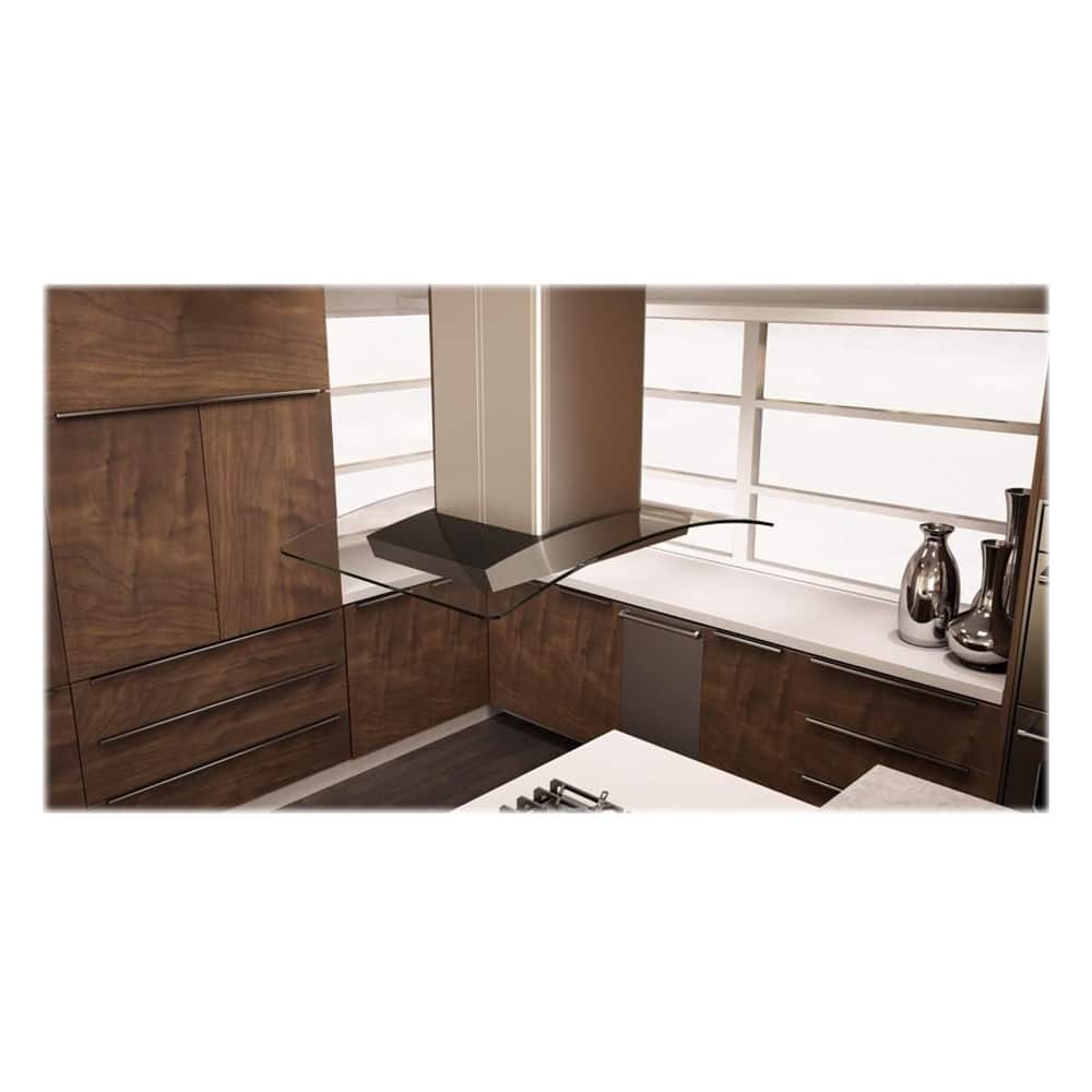 Best Buy Zephyr Island Range Hood Stainless steel and glass ZMLM90BG