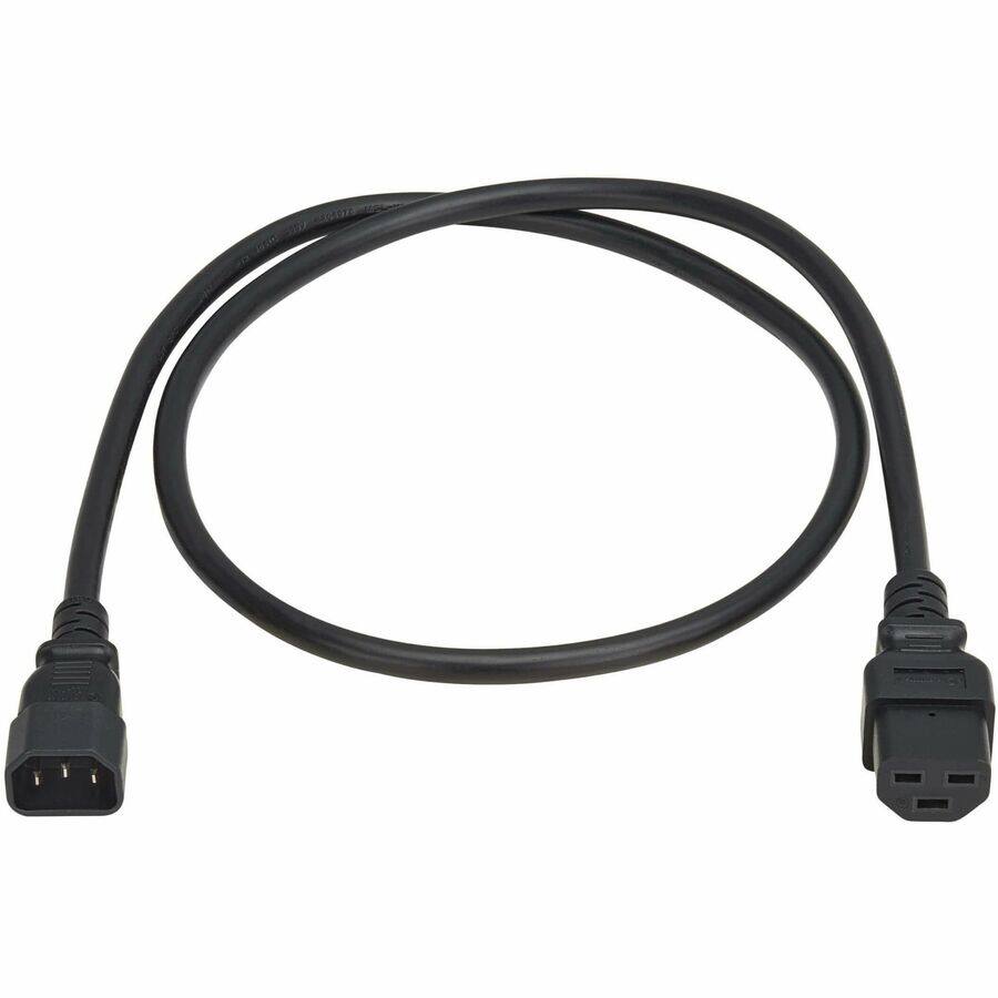 Alt View 2. Tripp Lite - Eaton Tripp Lite Series Power Cord, C14 to C21 - Heavy-Duty, 15A, 250V, 14 AWG, 3 ft. (0.9 m), Black - For Computer - Black.