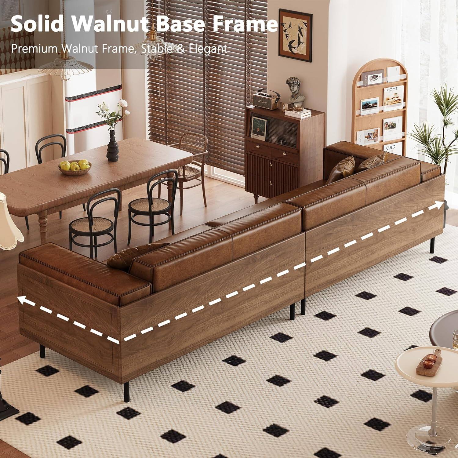 Solid Walnut Base Frame  
Premium Walnut Frame, Stable & Elegant