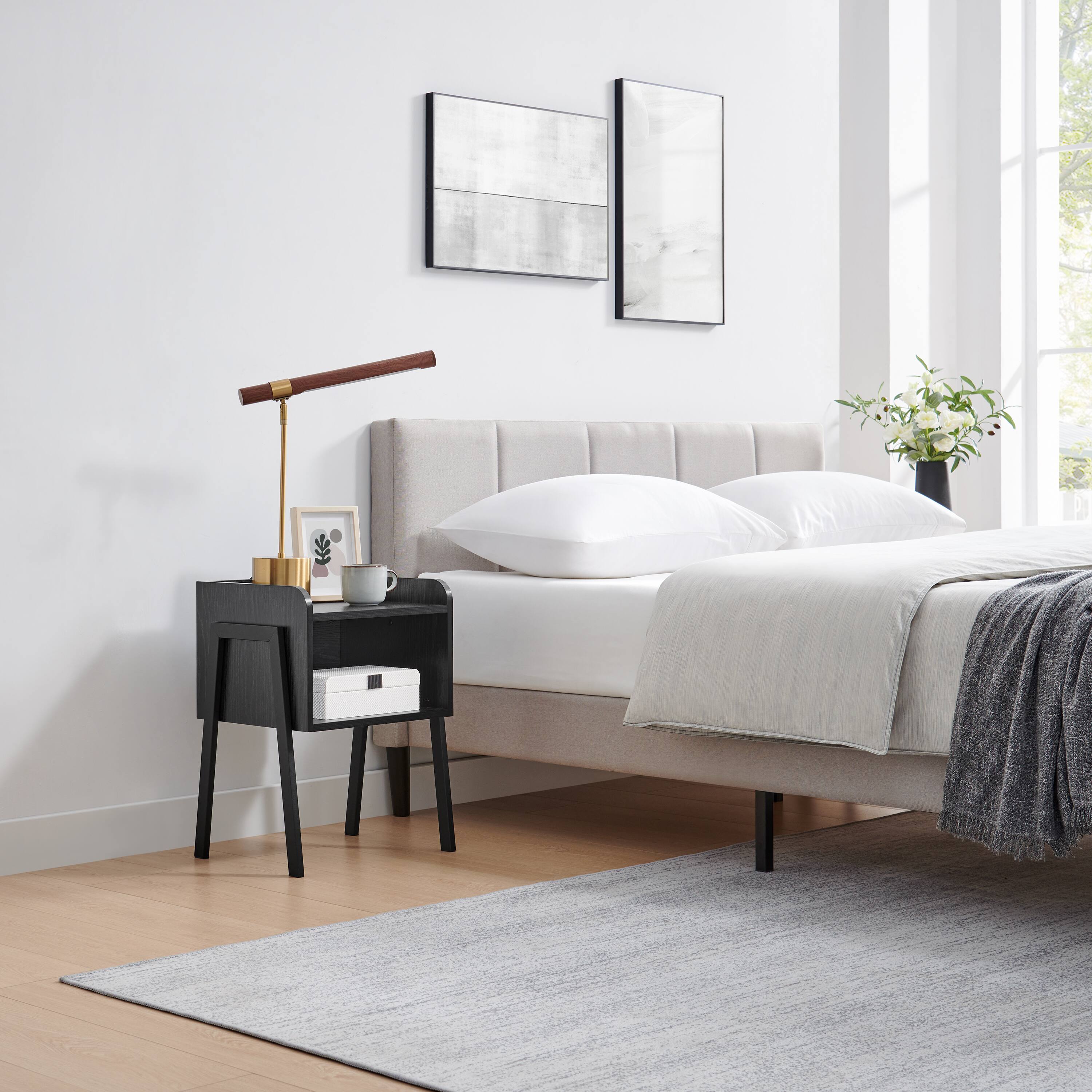 Alt View 4. Danya B - Kazuyo Mid-Century Modern Black Metal Two-Tier End Side Table - Black - Black.