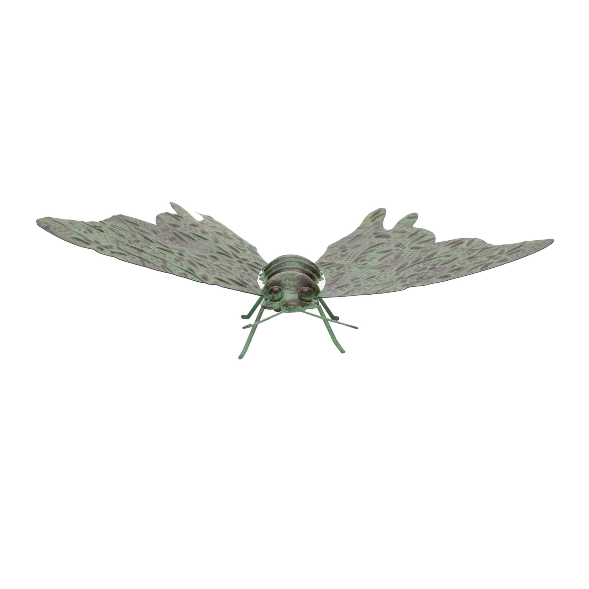 Left. BreeBe - Iron Metal Butterfly Garden Accent 12.5"L - Green, Black.