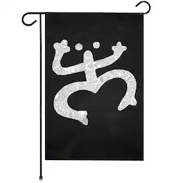 G128 - Floral Coqui Frog Garden Flag 12x18 In Double Sided Yard Garden Lawn Decoration - Black