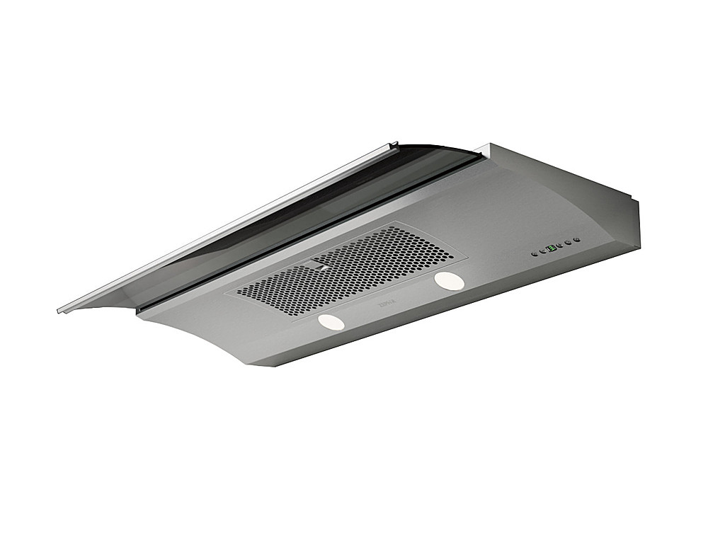 Angle View: Zephyr - Genova 36 in. 290 CFM Under Cabinet Range Hood with Halogen Lights in Stainless Steel - Stainless steel