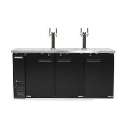 Magic Chef - Commercial Three 1/2 Barrel Beer Keg Cooler with 2 Direct Taps - Black