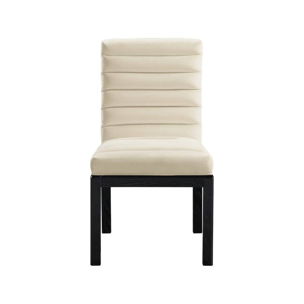 Alt View 1. Meridian Furniture - Evelyn Cream Velvet Dining Chair - Beige.