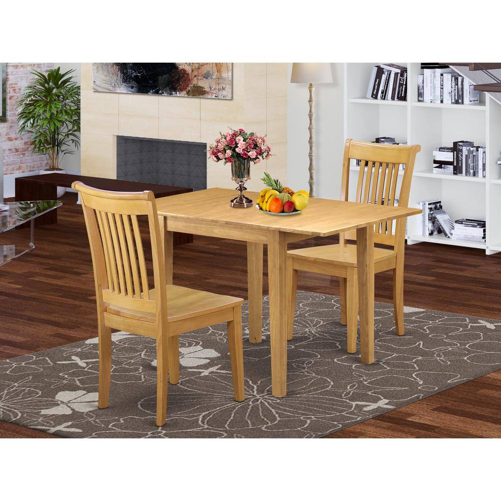 Angle. East West Furniture - Dining Room Set Oak - Brown.