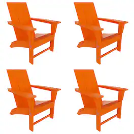 WestinTrends - Ashore Modern Outdoor Folding Adirondack Chair (Set of 4) - Orange