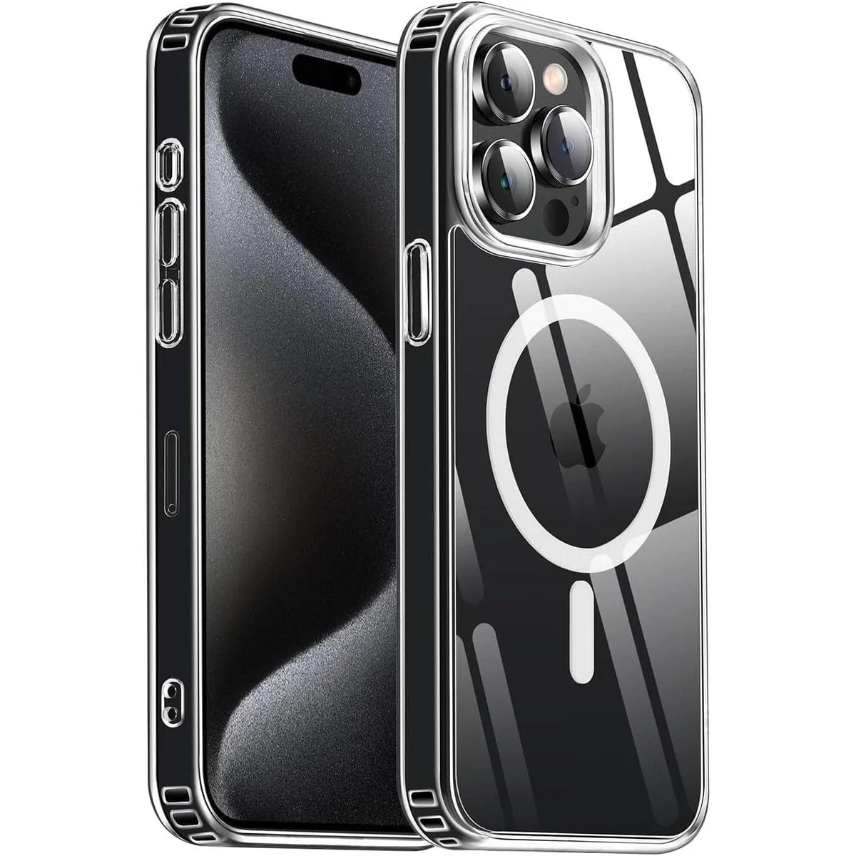 Front. Entronix - Entronix Magnetic Case for iPhone 14 Pro - Slim Clear Hard Back Protection - Clear.
