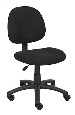Boss Office Products - Boss Armless Ergonomic Fabric Swivel Task Chair, (B315-BK) - Black