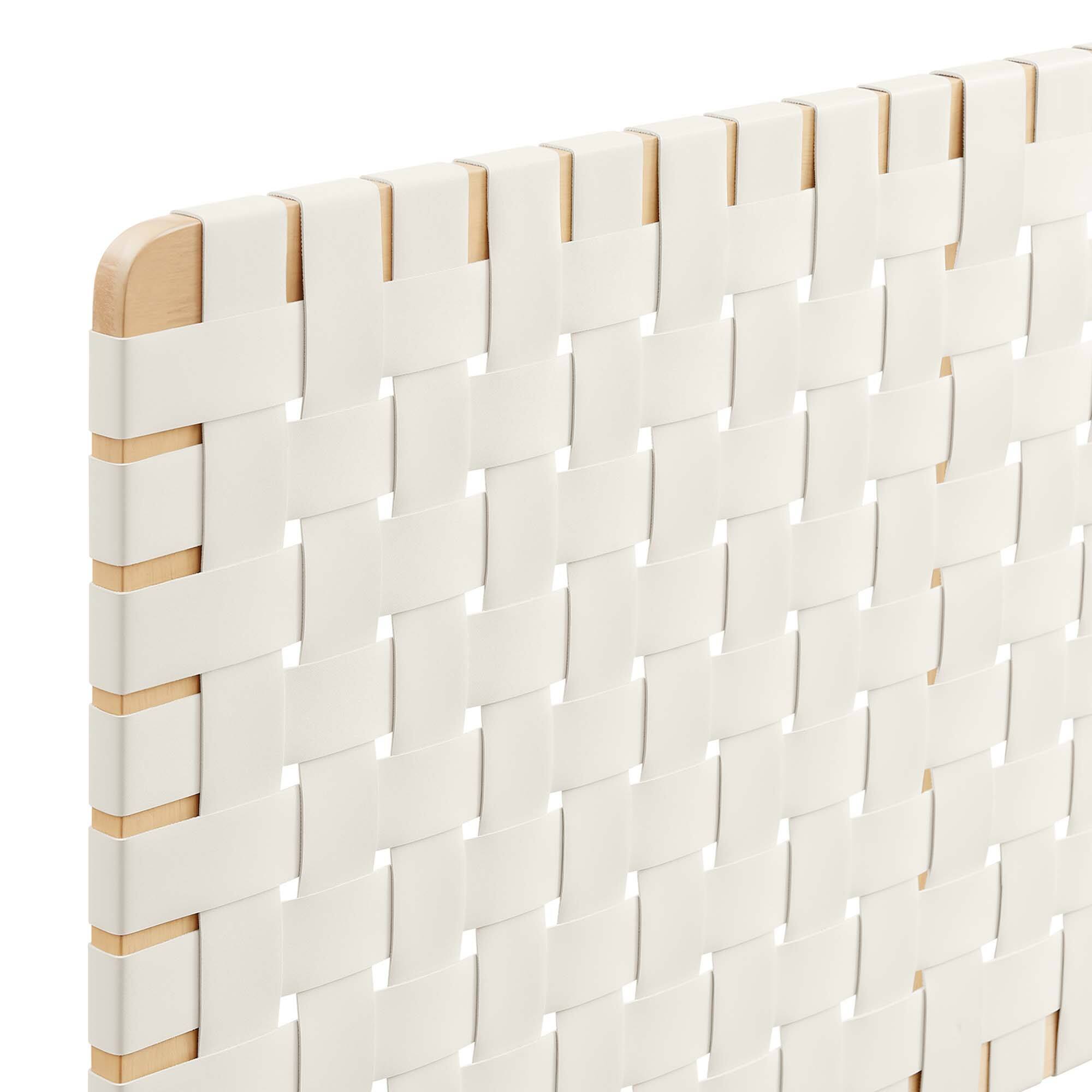 Alt View 1. Modway - Sparta Weave Wall-Mount Vegan Leather Queen Headboard by Modway - Brown.