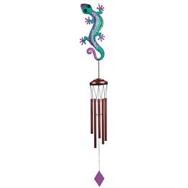 FC Design - 40" Long Green Lizard Wind Chime Outdoor Patio or Garden Hanging Decoration - Multi-Color