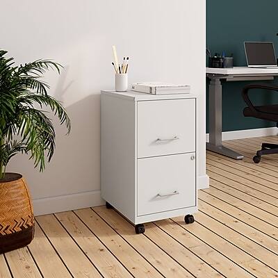 Alt View 8. Staples - 2-Drawer Mobile Vertical File Cabinet, Letter Size, Lockable, 26.3"H x 14.3"W x 18.9"D, White (ST52155-CC) - White.