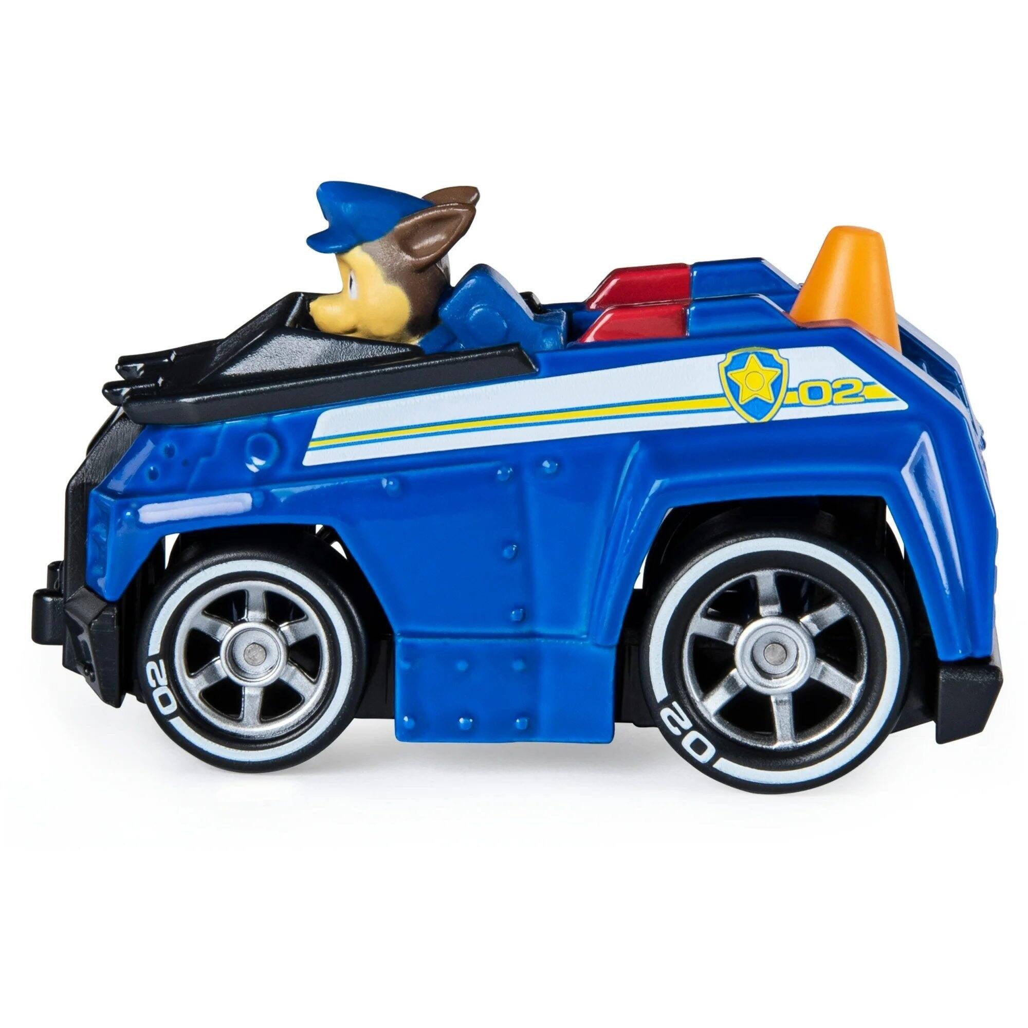 Back. Paw Patrol - PAW Patrol True Metal Chase 1:55 Scale Die-Cast Police Cruiser Vehicle with Working Wheels Kids Rescue Toy Car - Blue.