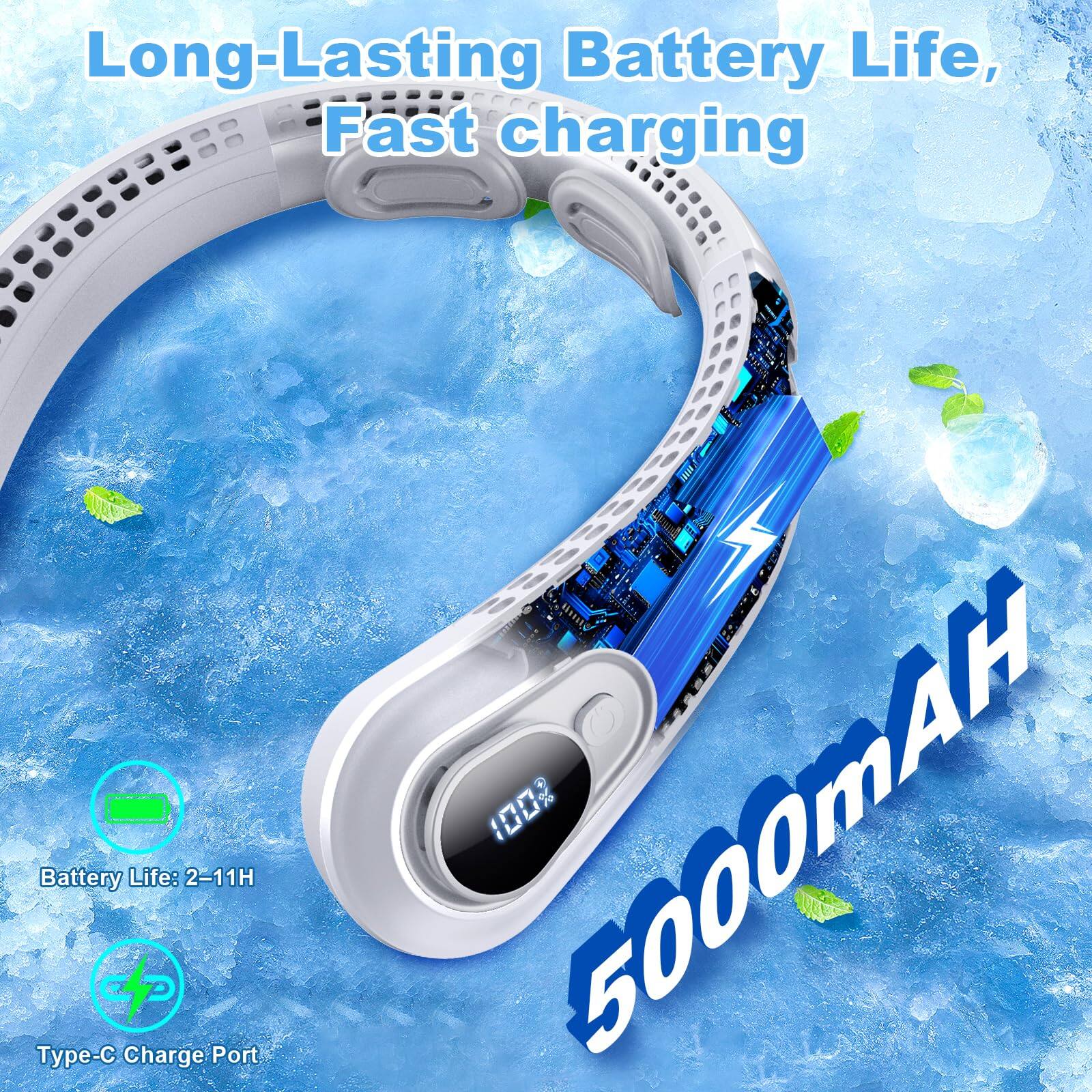 Long-Lasting Battery Life, Fast charging  
Battery Life: 2-11H  
Type-C Charge Port  
5000mAH