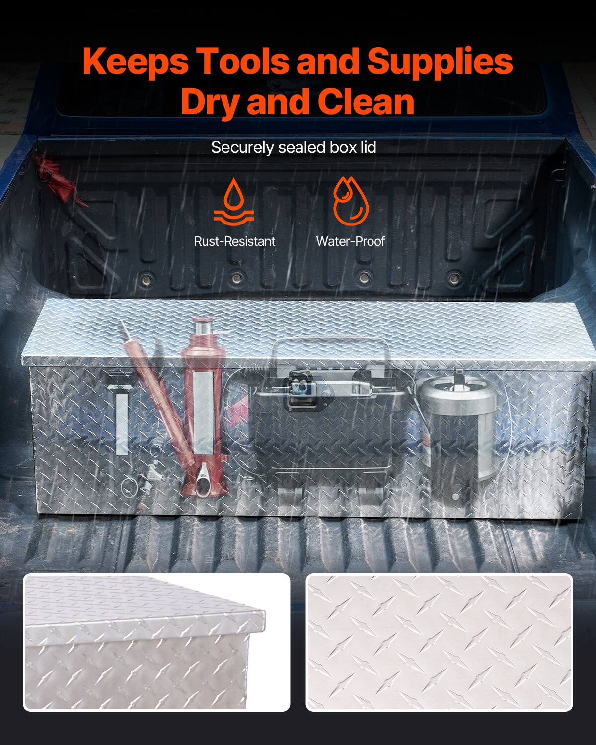 Keeps Tools and Supplies Dry and Clean

Securely sealed box lid

Rust-Resistant

Water-Proof