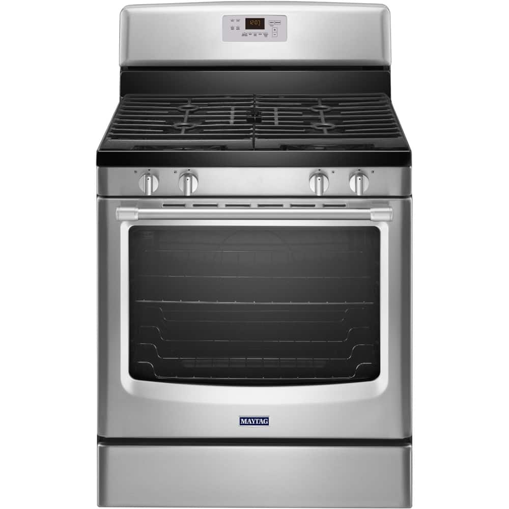 Maytag - 5.8 Cu. Ft. Self-Cleaning Freestanding Gas Range - Stainless steel - Larger Front