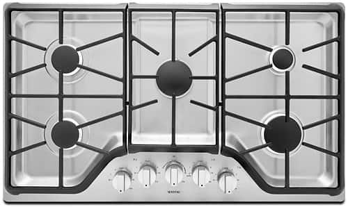 Maytag - 36" Built-In Gas Cooktop - Stainless Steel - Larger Front