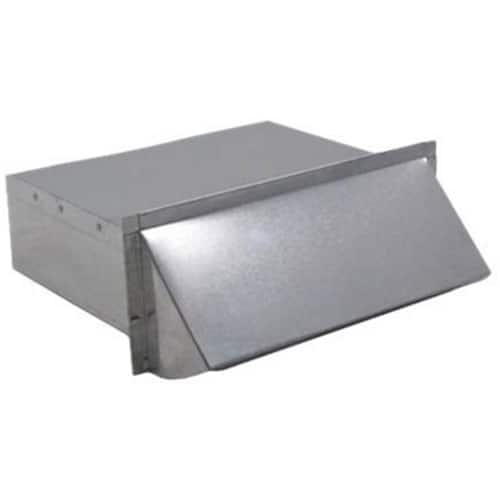 Zephyr - Duct 3-1/4 In. x 10 In. Exhaust Cap with Damper & Bird Screen for Range Hood - Silver - Front_Zoom
